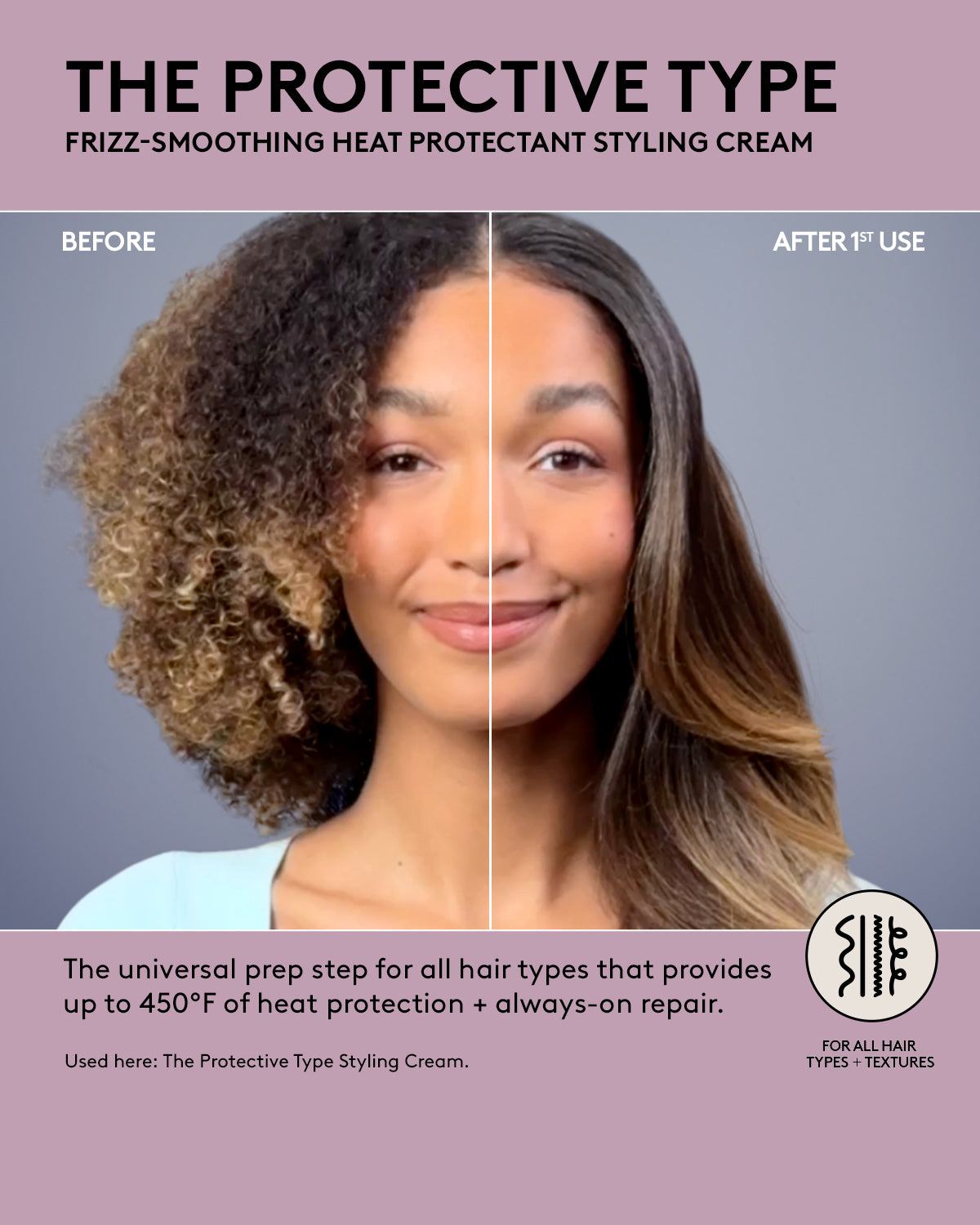 The Protective Type Frizz-Smoothing Heat Protectant Styling Cream